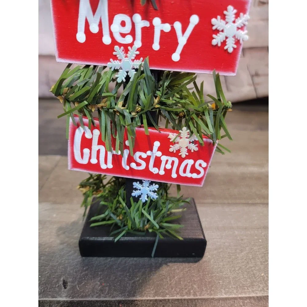 Merry Christmas mini‎ sign snowflake Wooden xmas decor